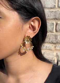 Pearl Flower Earrings - Alejandra Parra Collection - Venezuela