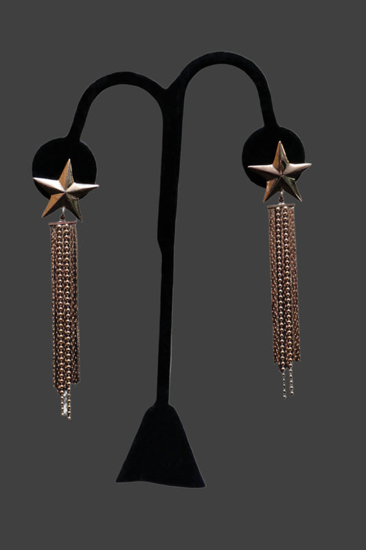 18K Gold Plated Star Dangle Earrings