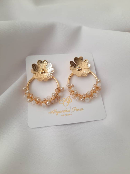 Pearl Flower Earrings - Alejandra Parra Collection - Venezuela