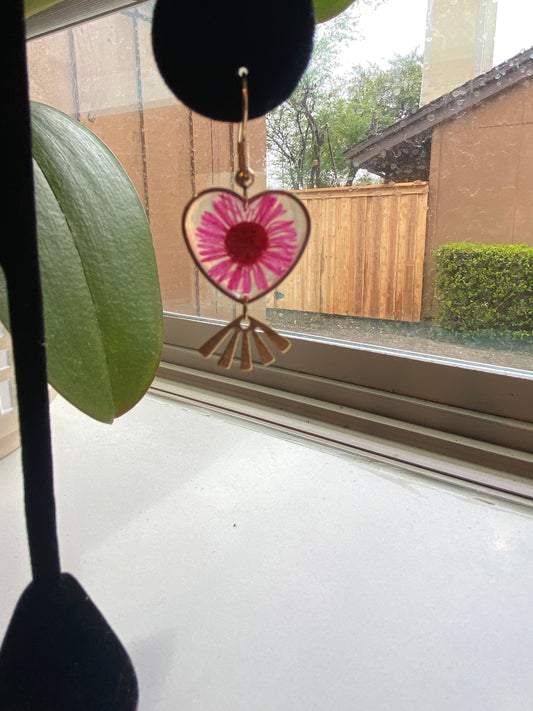 Pink Daisy Earrings