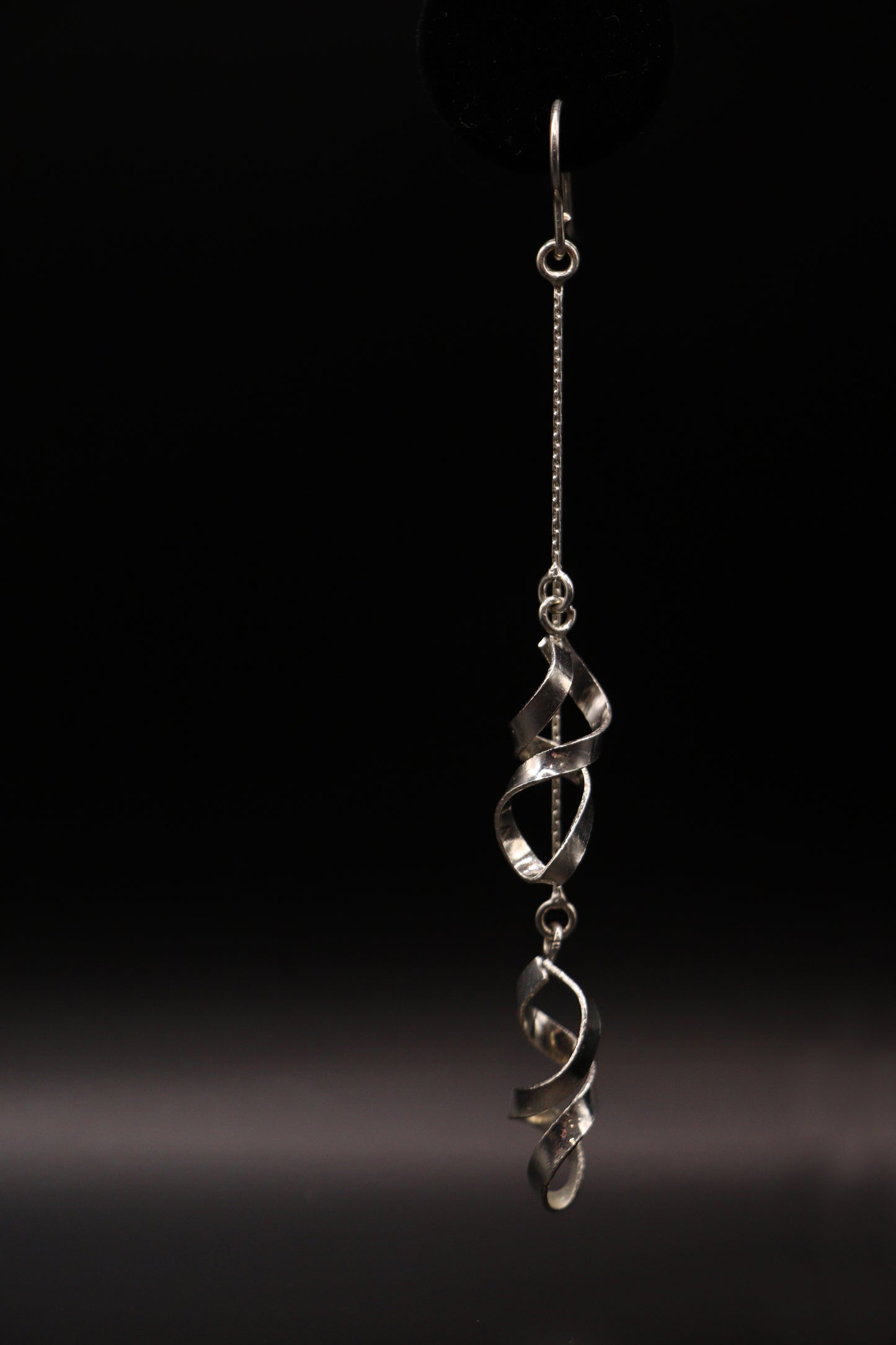 Silver long dangle earrings